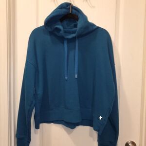 Dark Teal soft fleece cropped hoodie XXL